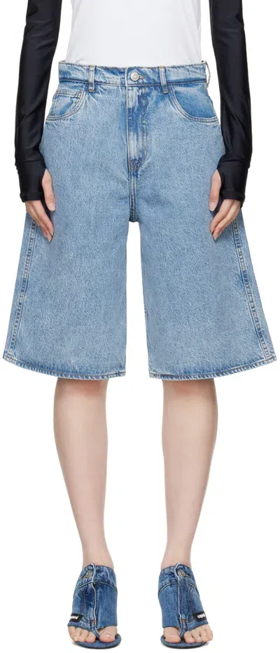 Coperni Denim Bermuda In Blue Wash