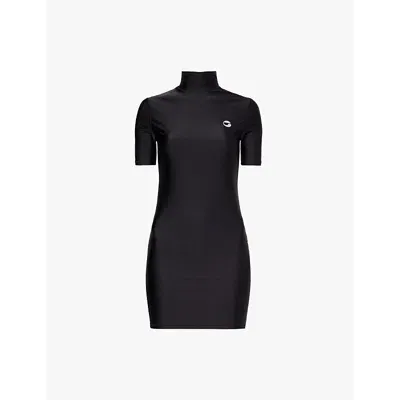 Coperni High-neck Mini Dress In Black