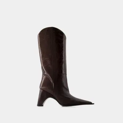 Coperni Bridge 100mm Cowboy Boots In Brown