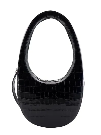 Coperni Croco Swipe Shoulder Bag In Black