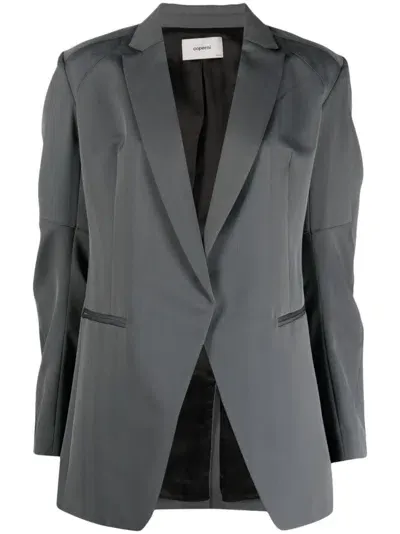 Coperni Herringbone-pattern Biker Blazer In Black