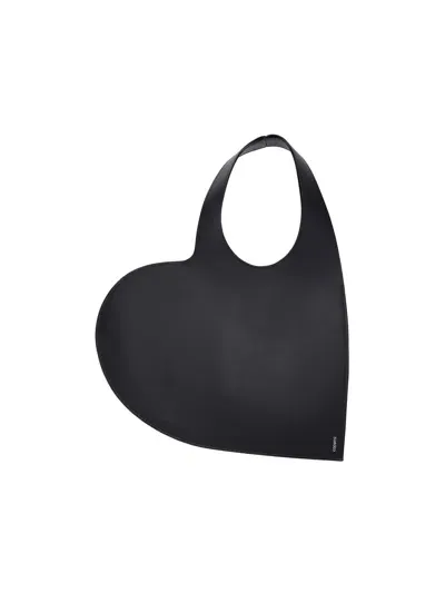 Coperni Mini Heart Leather Shoulder Bag In Black