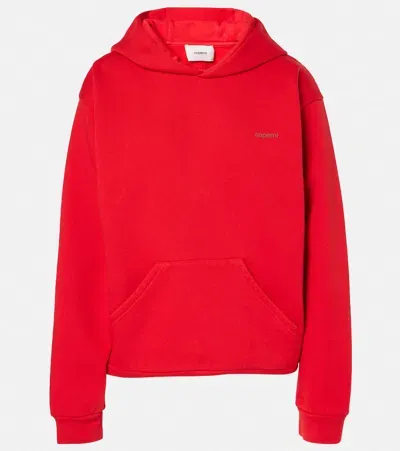 Coperni Horn Cotton-blend Jersey Hoodie In Red