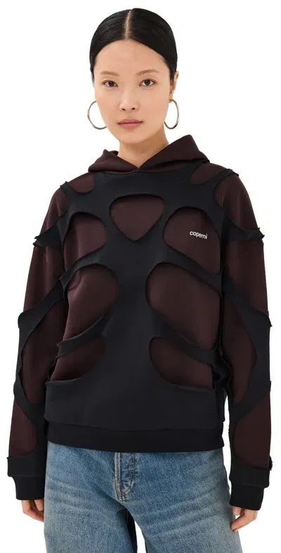 Coperni Cut-out Hoodie In Black