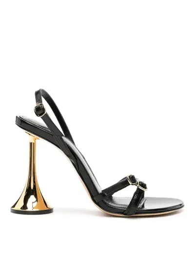 Coperni Leather Heel Sandals In Black