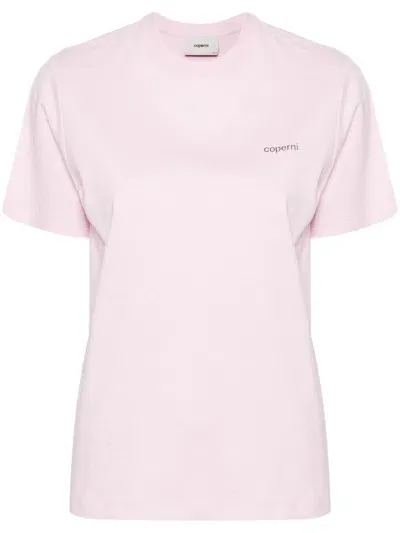 Coperni Logo-print Cotton T-shirt In Pink