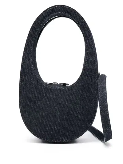 Coperni Mini Swipe Denim Crossbody Bag In Black