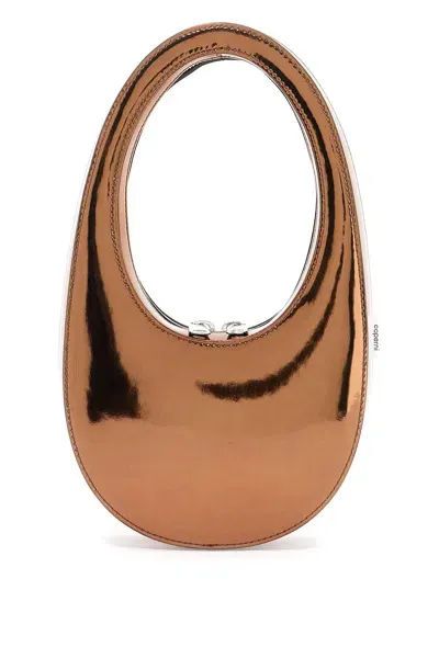 Coperni Mirrored Swipe Mini Hobo Bag In Brown