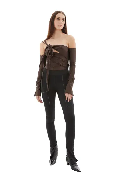 Coperni Multi-strap Bodysuit In Brown