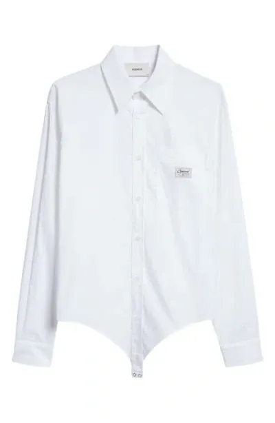 Coperni Poplin Button-up Bodysuit In White