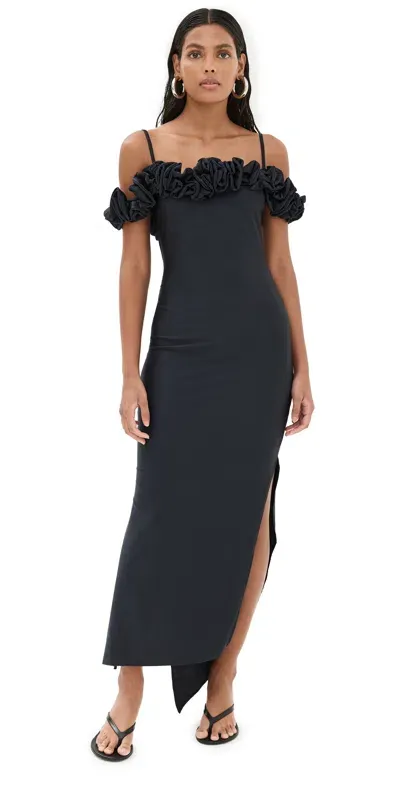 Coperni Ruffled Maxi Dress In Black