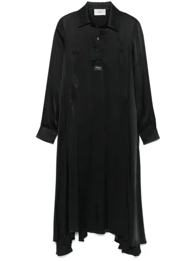 Coperni Satin Midi Dress In Black