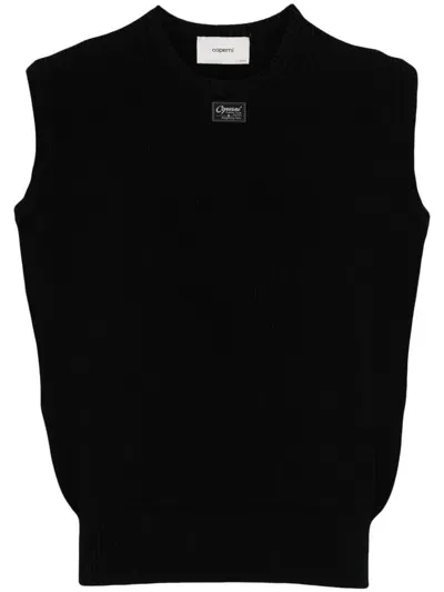 Coperni Sleeveless Fine-knit Top In Black