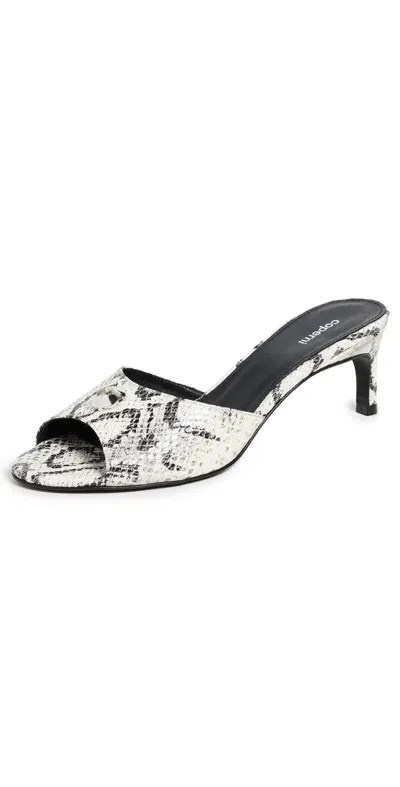 Coperni Snake Print Low Logo Mules White/grey