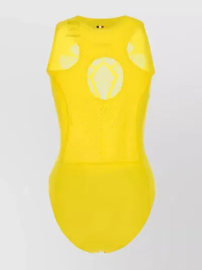 Coperni Stretch Nylon Puma Bodysuit With Perforated Design In Couyel Court Yellow