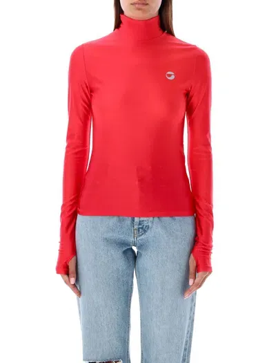 Coperni Tight High Neck Top In Red