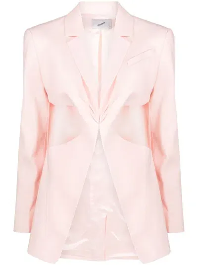 Coperni Twisted Cut-out Blazer In Pink