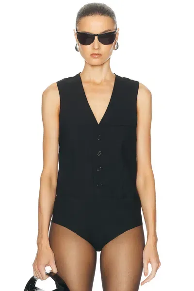 Coperni Vest Bodysuit Top In Black