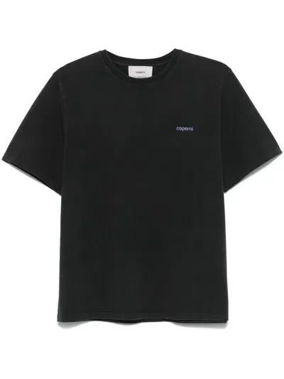 Coperni Washed Logo-print T-shirt In 黑色