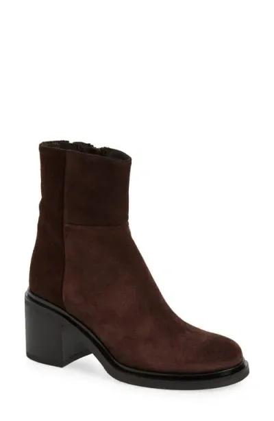 Cordani Brennen Genuine Suede Block Heel Bootie In Camoscio Tmoro