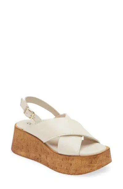 Cordani Fritzy Slingback Platform Wedge Sandal In Nappa Beige