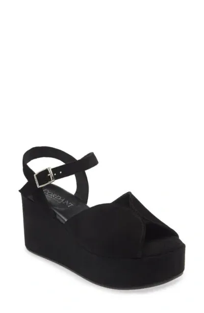 Cordani Jenna Platform Wedge Sandal In Crosta Nero