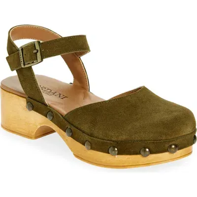 Cordani Winston Ankle Strap Platform Clog In Crosta Verdone