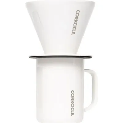 Corkcicle 16-ounce Pour Over Set In White