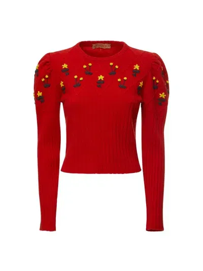 Cormio Embroidered Wool Sweater In Negro