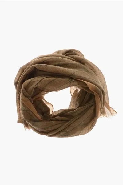 Corneliani Cashmere And Silk Scarf In Brown