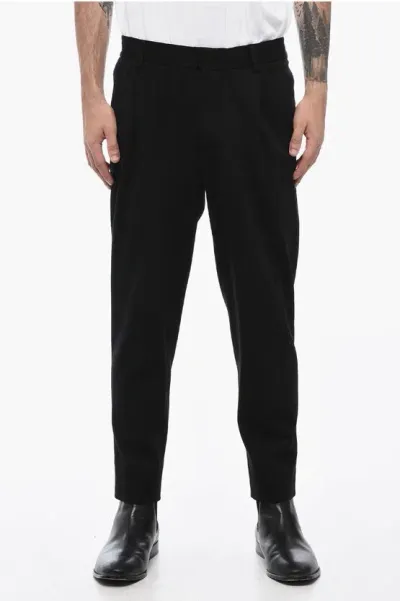 Corneliani Cc Collection Single-pleated Jersey Pants In Black