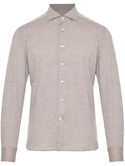 Corneliani Classic Collar Shirt In Neutrals