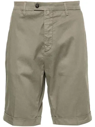 Corneliani Cotton-lyocell Bermuda Shorts In Grey