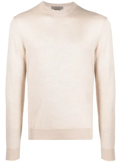 Corneliani Fine-knit Long-sleeve Jumper In Nude