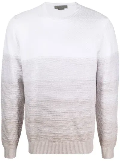 Corneliani Gradient-effect Knitted Jumper In White