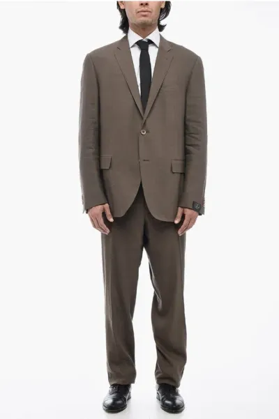 Corneliani Half-lined Academy Suit With Flap Pockets In Gold