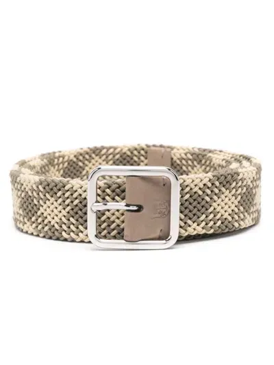 Corneliani Interwoven-design Belt In Neutrals