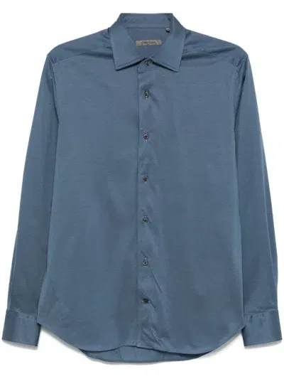 Corneliani Jersey Shirt In Blue