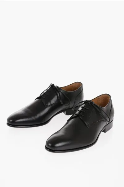 Corneliani Leather Oxford Shoes In Black