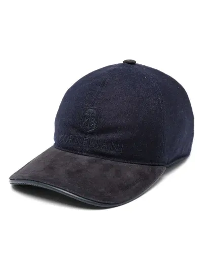 Corneliani Logo-embroidered Cap In Blue