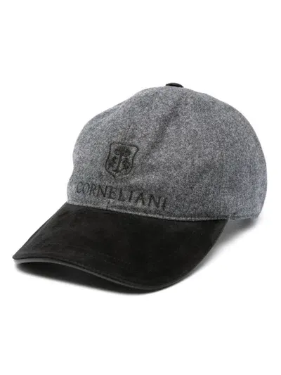 Corneliani Logo-embroidered Cap In Grey