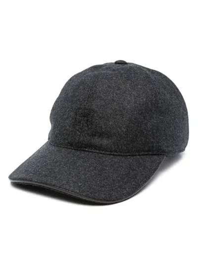 Corneliani Logo-embroidered Cap In Grey