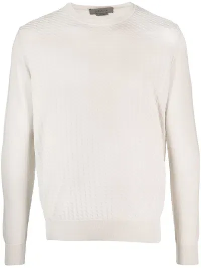 Corneliani Long-sleeved Cotton Sweatshirt In Nude