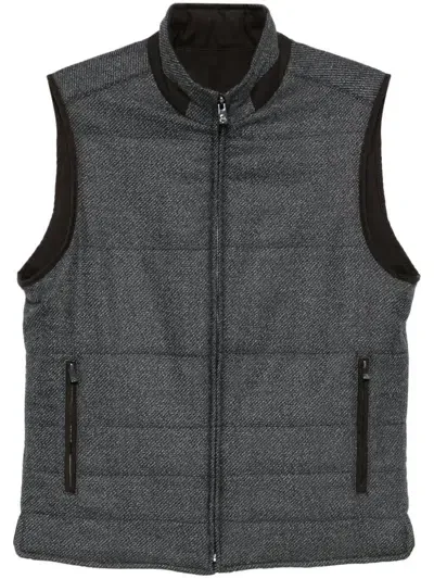 Corneliani Quilted Gilet In Grey