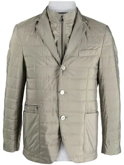 Corneliani Quilted Layered Blazer In Nude