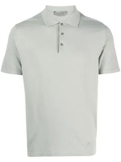 Corneliani Short-sleeve Cotton Polo Shirt In Grau