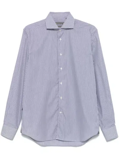 Corneliani Striped Shirt In Blue