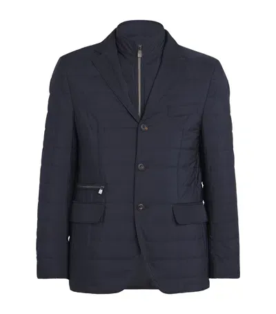 Corneliani Technical Quilted Blazer In Grey