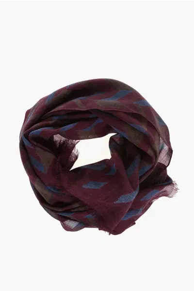 Corneliani Wool Chevron Patterned Foulard In Multi