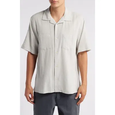 Corridor High Twist Camp-collar Crinkled-cotton Shirt In Gray